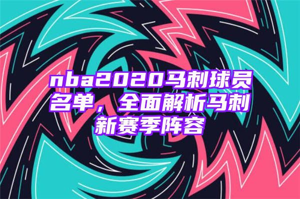 nba2020马刺球员名单，全面解析马刺新赛季阵容