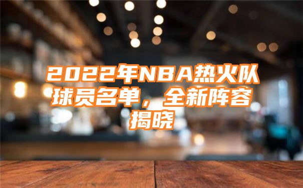 2022年NBA热火队球员名单，全新阵容揭晓