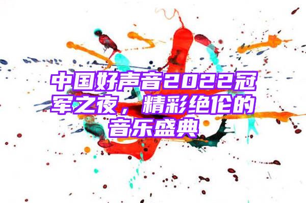 中国好声音2022冠军之夜，精彩绝伦的音乐盛典