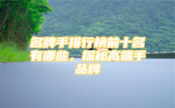 名牌手排行榜前十名有哪些，探秘高端手品牌