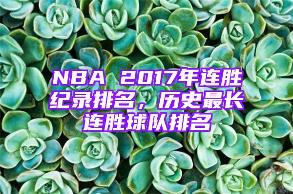 NBA 2017年连胜纪录排名，历史最长连胜球队排名